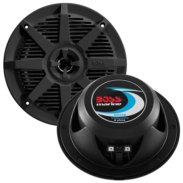 Boss 5.25" 2-Way Coaxial Marine Speaker 150W Black - Overstock - 15025414